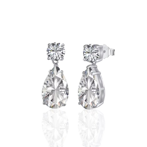 White Topaz Dangling Earrings