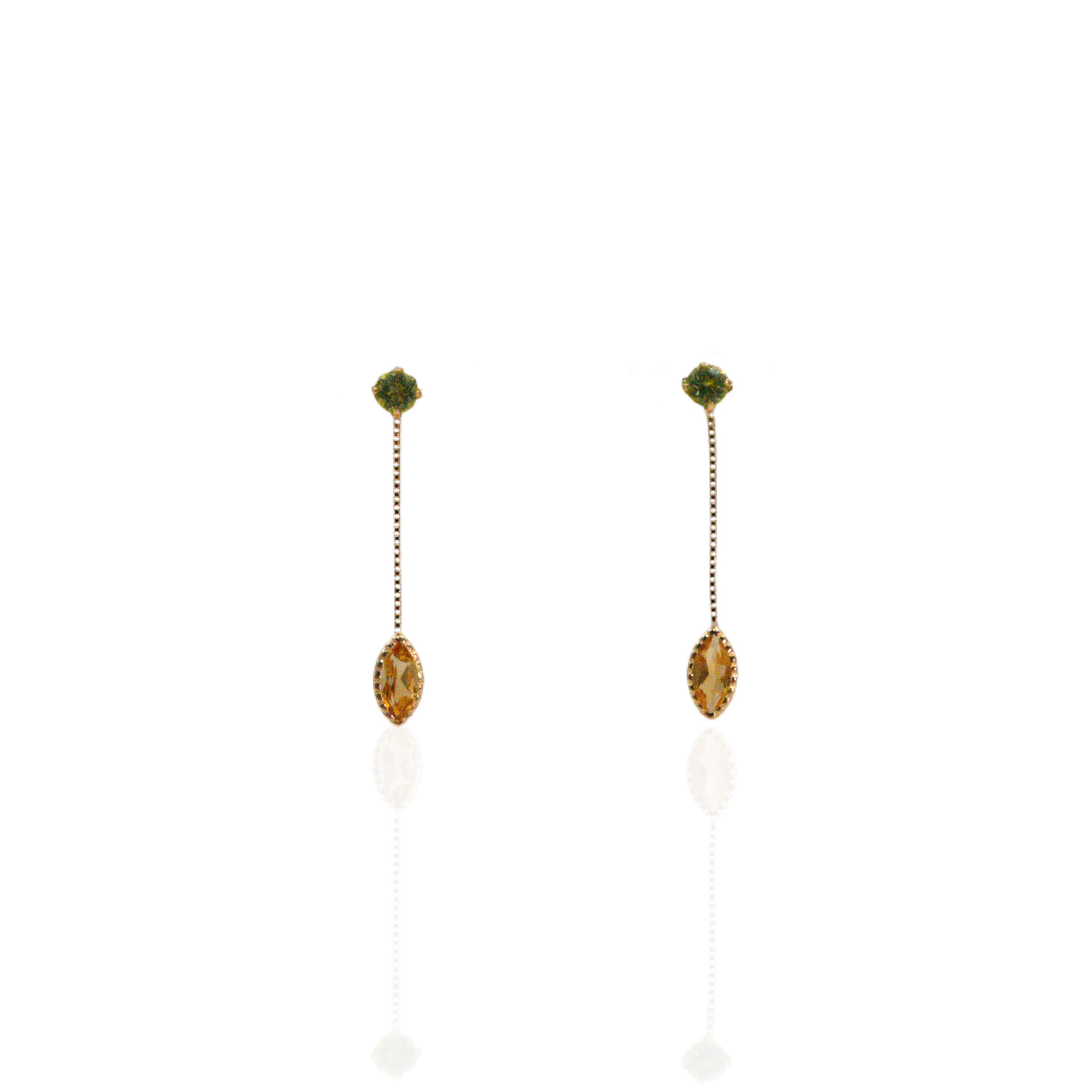 18K Gold Gem Dangling Earring v2