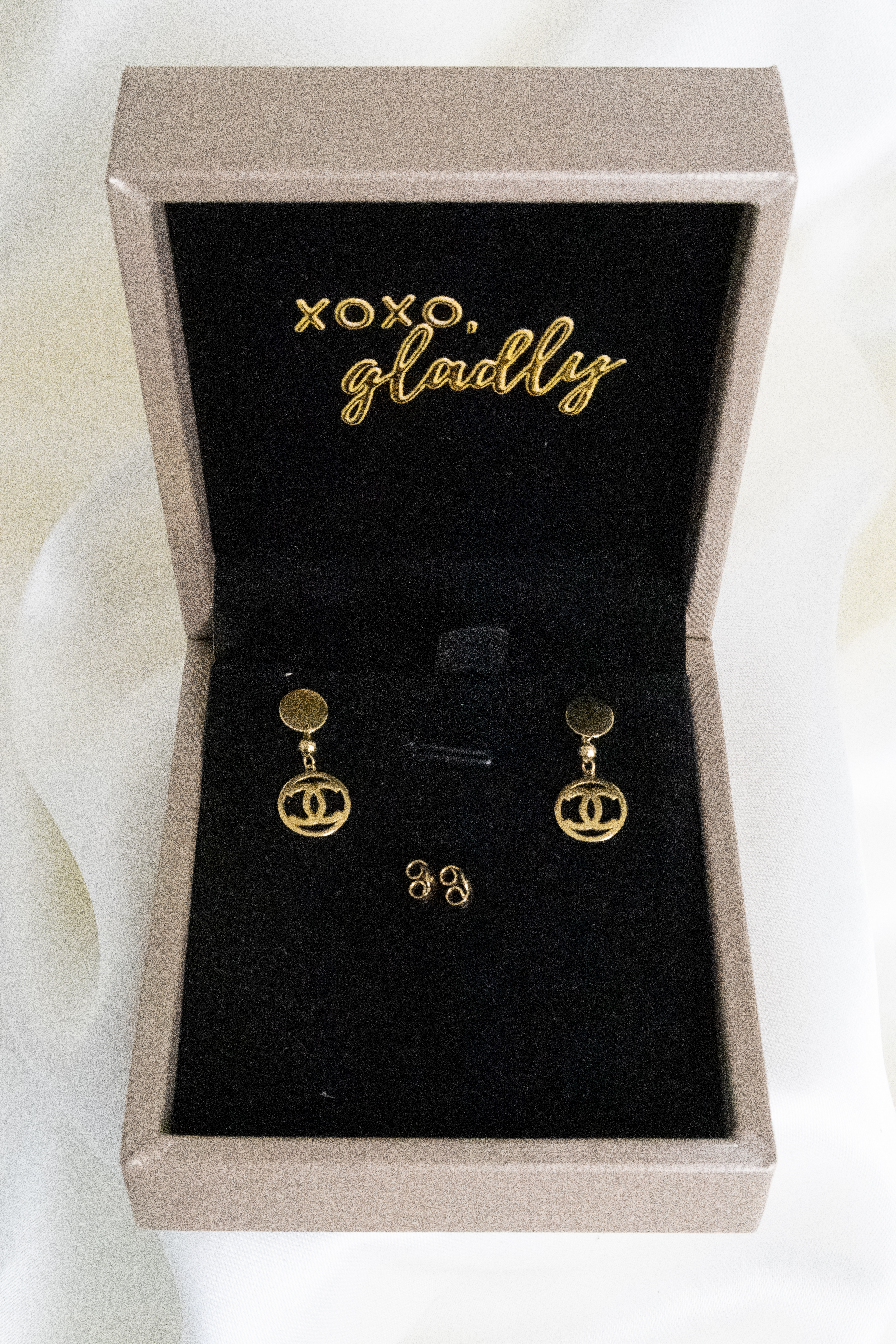 18K Gold CC Dangling Earring